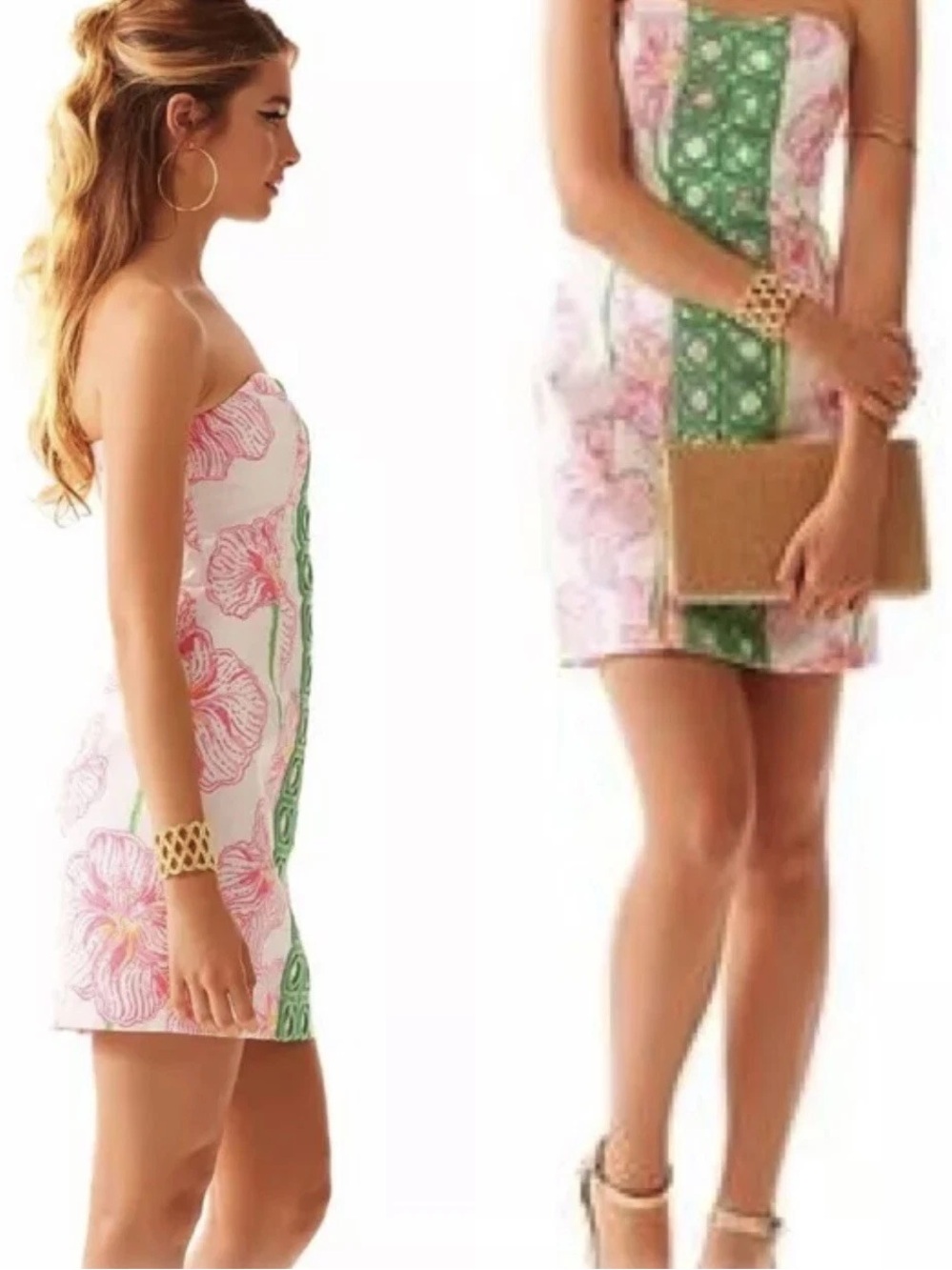 NWT $228 Lilly Pulitzer Angela Resort White Clover Cup Strapless Dress, Size 6 - Picture 5 of 11